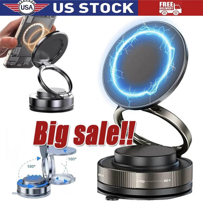 360° Vacuum Magnetic Phone Holder Suction Cup Car Mount with Foldable Stand LOT