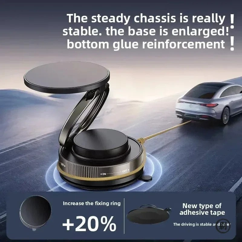 360° Vacuum Magnetic Phone Holder Suction Cup Car Mount with Foldable Stand LOT