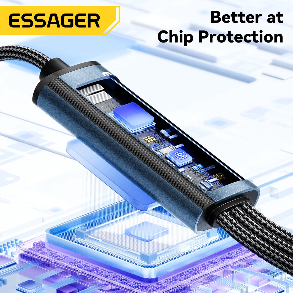 100W 7A USB Type C Fast Charger Cable 3 in 1 Fast Charging Cable for Iphone 16 15 14 13 12 Promax Samsung Xiaomi Macbook