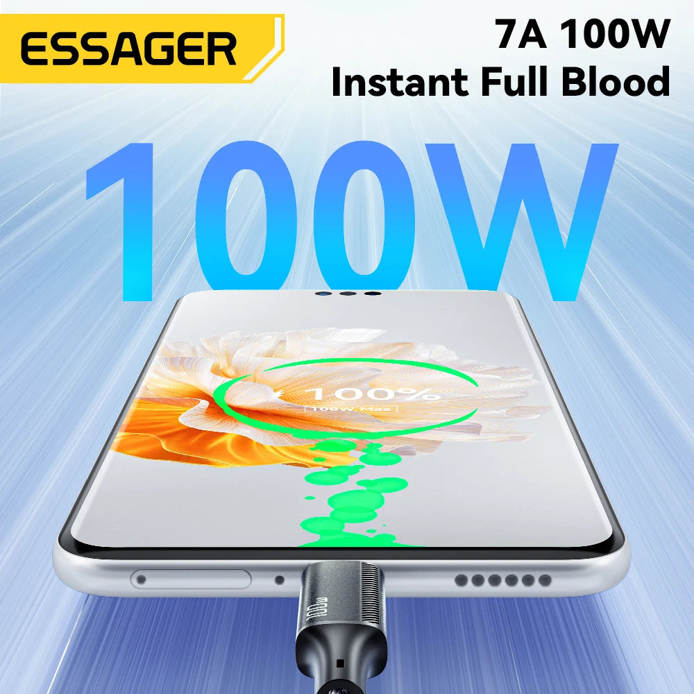 100W 7A USB Type C Fast Charger Cable 3 in 1 Fast Charging Cable for Iphone 16 15 14 13 12 Promax Samsung Xiaomi Macbook
