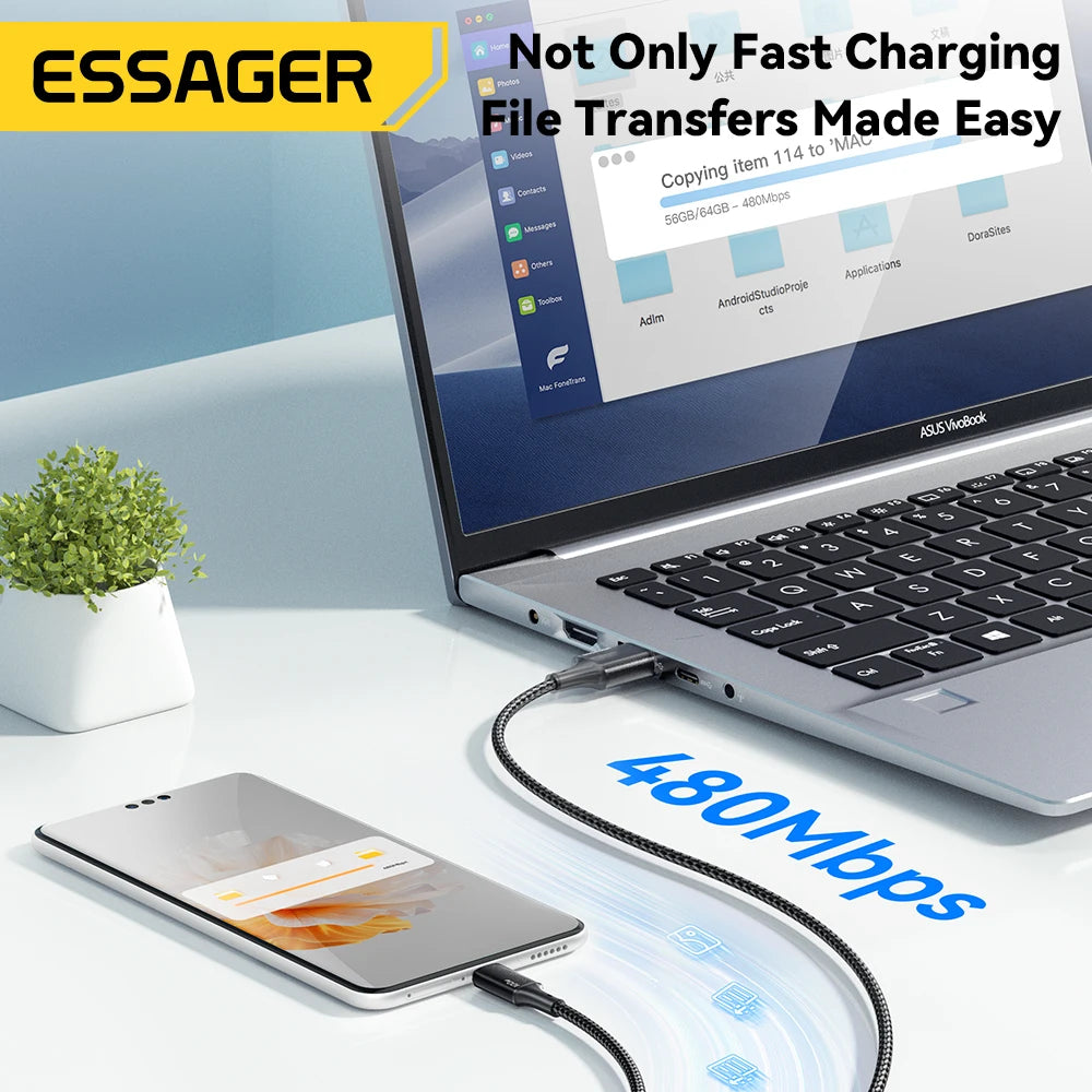 100W 7A USB Type C Fast Charger Cable 3 in 1 Fast Charging Cable for Iphone 16 15 14 13 12 Promax Samsung Xiaomi Macbook
